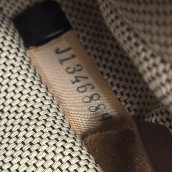 Dooney and Bourke Brown and Tan Elbow Bag with dark brown Fancy Leather Handle - Picture 6 of 6